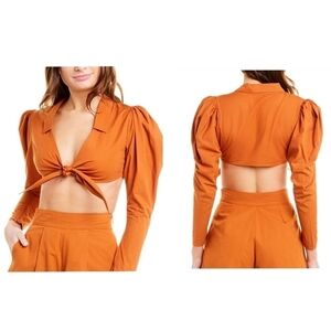 We Wore What Bisou Burnt Orange Top